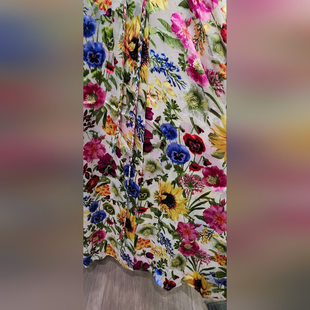 Alice + Olivia Samantha Floral Surplice Maxi Dress Women's Size 6 - Picture 6 of 11